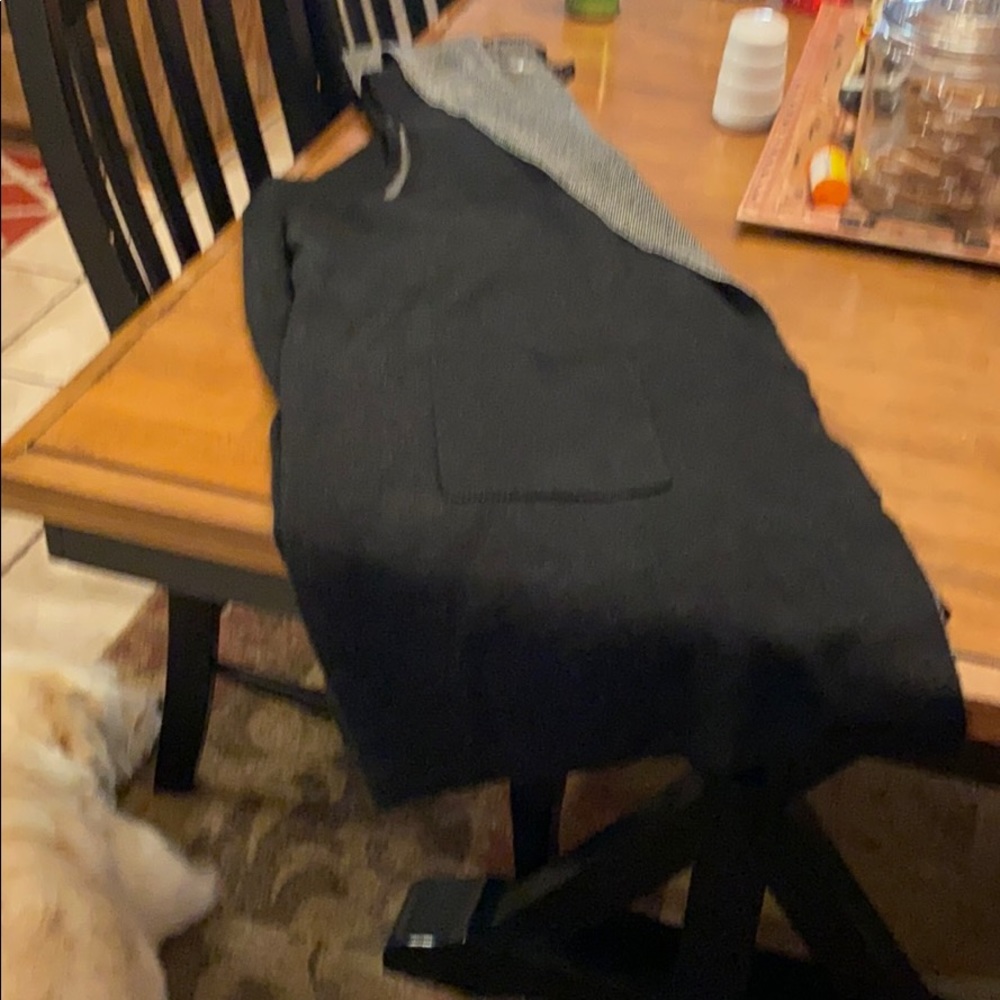 Hooded long black sweater vest. 3X